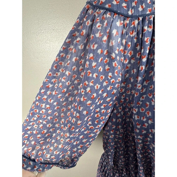 French Connection Wrap Dress Size 8 Blue Floral Women's - Picture 3 of 6